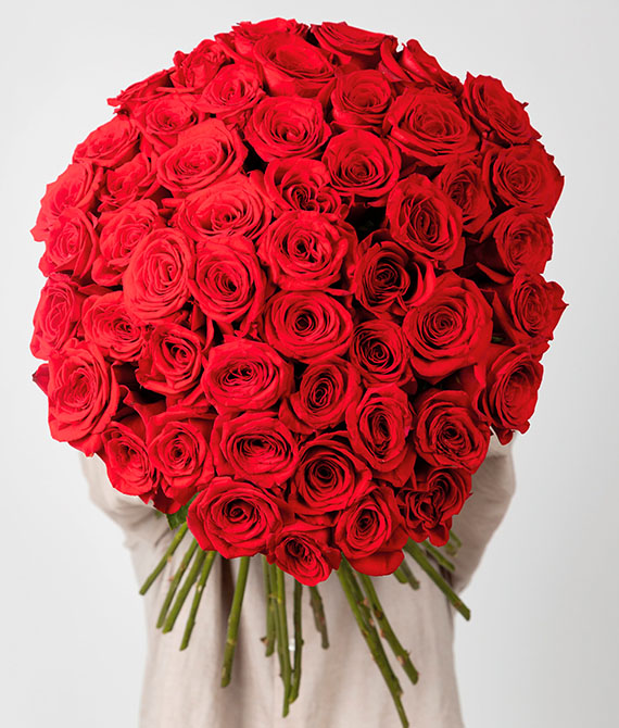 Bouquet de rosas de tallo largo