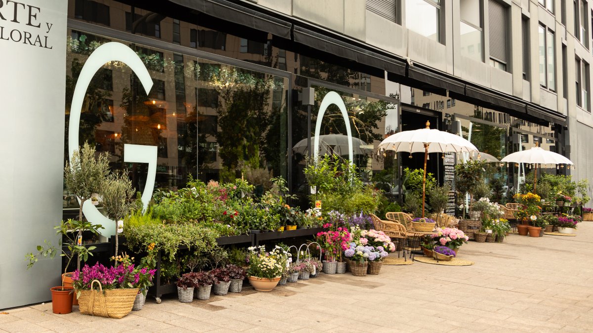 Fachada Zabalgana con la terraza de verano