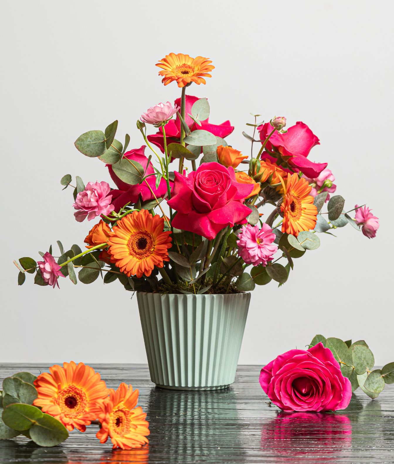 Taller Centro de Rosas y Gerberas